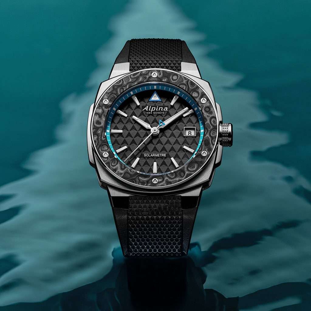 Alpiner Extreme Solarmetre Route du Rhum against a turquoise maritime background