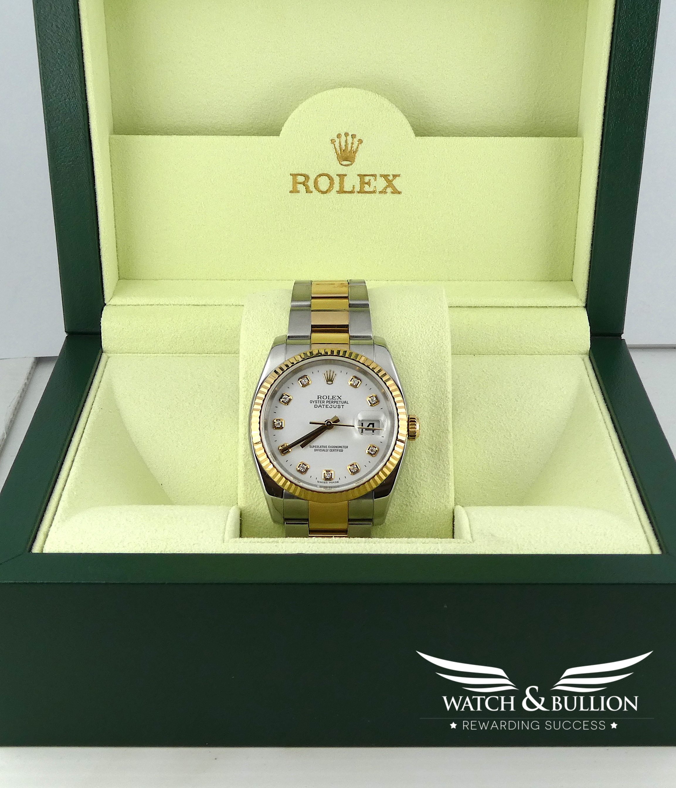Rolex Datejust Steel and Gold Diamond Dial