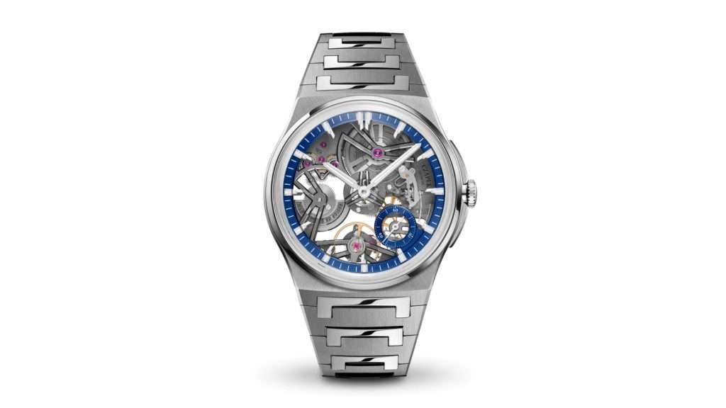 Czapek Antarctique Révélation Cosmic Blue in titanium with openworked dial and visible escapement