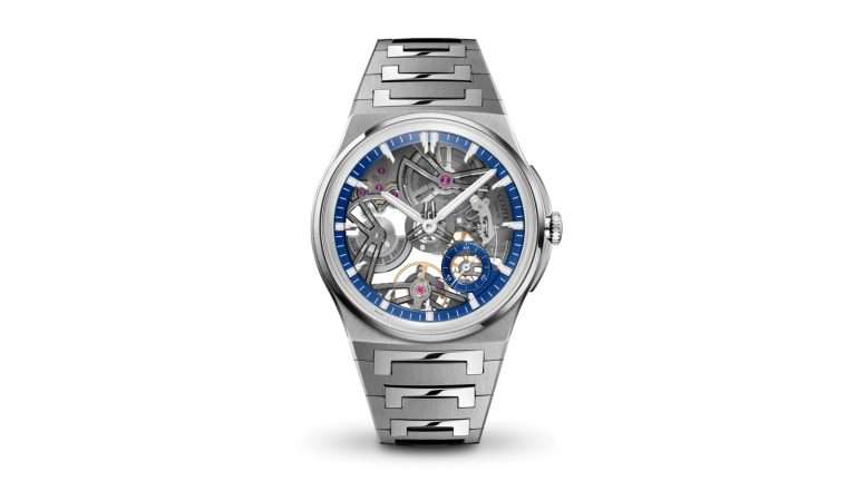 Czapek Antarctique Révélation Cosmic Blue in titanium with openworked dial and visible escapement