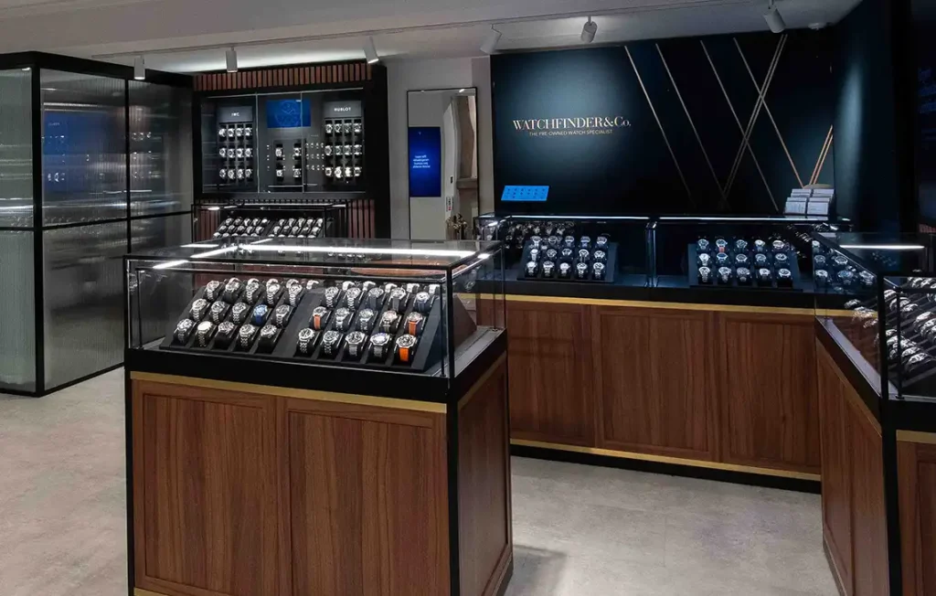 Luxury watch retail environment illustrating the Psychology of Luxury Watch Pricing and perceived value