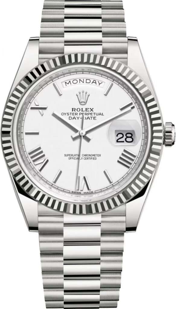 rolex day date 40 228239 white roman big