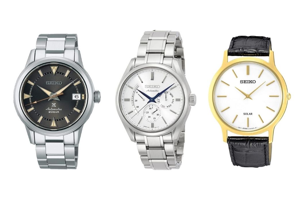 Slim Seiko watches profile cover with three watches